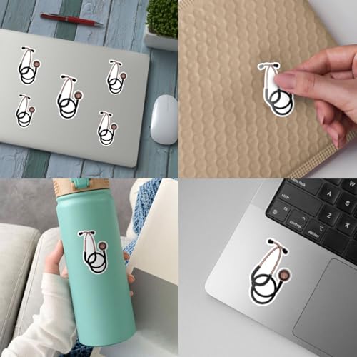 Stickers stéthoscope étanches pour ordinateur de médecin et bouteille d'eau
