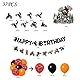 SANYUANHE 37 Stück Kinder Motorrad Happy Birthday Banner Party Dekorations Set,Rennmotorrad-Kuchen-Dekoration,Motorrad-Muster Luftballons,Cupcake Toppers Racing Dirt Bike Dekoration Party Zubehör