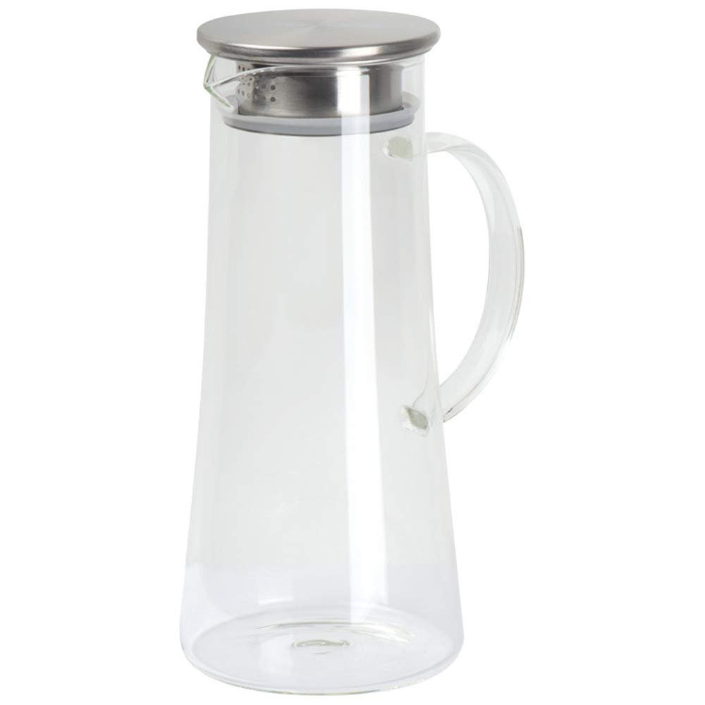 noTrash2003 Jarra de cristal con tapa de cierre para agua, refrescos o vino, dos aberturas diferentes, también adecuada como decantador, capacidad aprox. 1,4 L