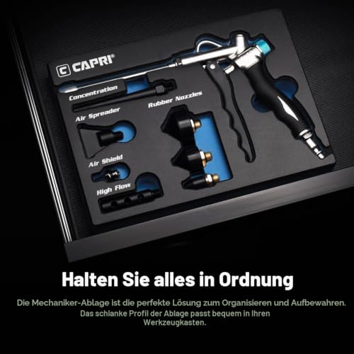 Capri Tools 2-Wege-Luftblaspistolen-Set mit Düsen und Räuberspitzen, 8-teilig