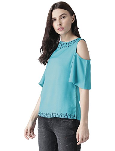 Image of MsFQ Women's Plain Regular fit Top (FTSF401796-Teal-M Teal M)