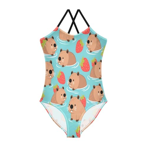 Mole Pattern Girls One-Piece Swimsuit Beach Swim Bathing Suit