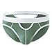 ZONBAILON Sexy Underwear for Men Silk Bulge Pouch Briefs Open Front String Bikini Panties Pack Pea-green M