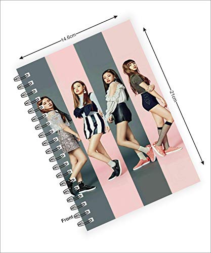 Image of MACRO BTS GIRLS VERSION HI QUALITY 160 RULED PAGED NOTEBOOK+ FREE NAME PERSONALIZED BOOKMARK (GREY GIRLS POSING)