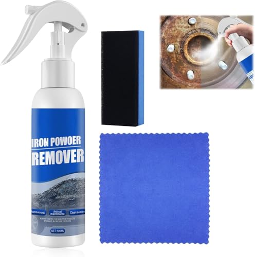 Iron Powder Remover, Rost Entferner Reinigungsspray, Car Rust Removal Spray, Iron Powder Remover for Car, Rostlöser Extrem für Auto Rost Entfernen Wartung Restaurierung