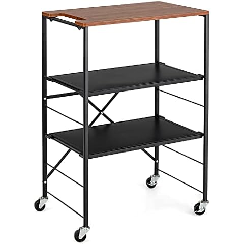 COSTWAY 3-Tier Folding Serving Trolley Cover