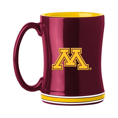 Image of Logo Brands NCAA Minnesota Golden Gophers 14 oz Relief Coffee Mug - Officially Licensed Mug, Sculpted 3D Logo and Team Colors - Comfortable Handle and Glossy Finish for College Sports Fans