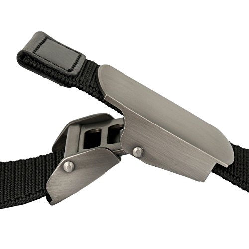 Sportmusies Elastic Belts for Men, Military Style Stretch Webbing Tactical Duty Belt (Black,Auto Metal Buckle)2