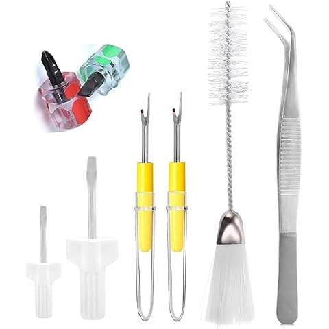8 Pieces Sewing Machine Cleaning Kit Include Sewing Machine Repair Tools with Tweezers Double Headed Brush Screwdriver for Repair and Cleaning Sewing Machine Cover