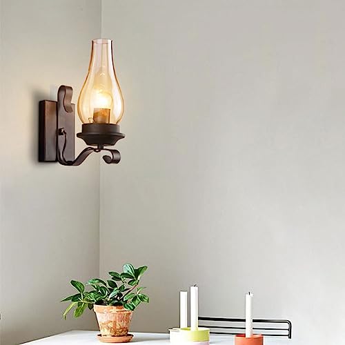 Rustic-Wall-Sconces-Sets-of-2-Black-Hardwired-Farmhouse-Wall-Sconce-Indoor-Retro-Wall-Lamps-with-Amber-Glass-Vintage-Bedside-Sconces-Wall-Lighting-Lantern-for-Living-Room-Bathroom Rustic Wall Sconces Sets of 2 Black Hardwired Farmhouse Wall Sconce Indoor Retro Wall Lamps with Amber Glass Vintage Bedside Sconces Wall Lighting Lantern for Living Room Bathroom