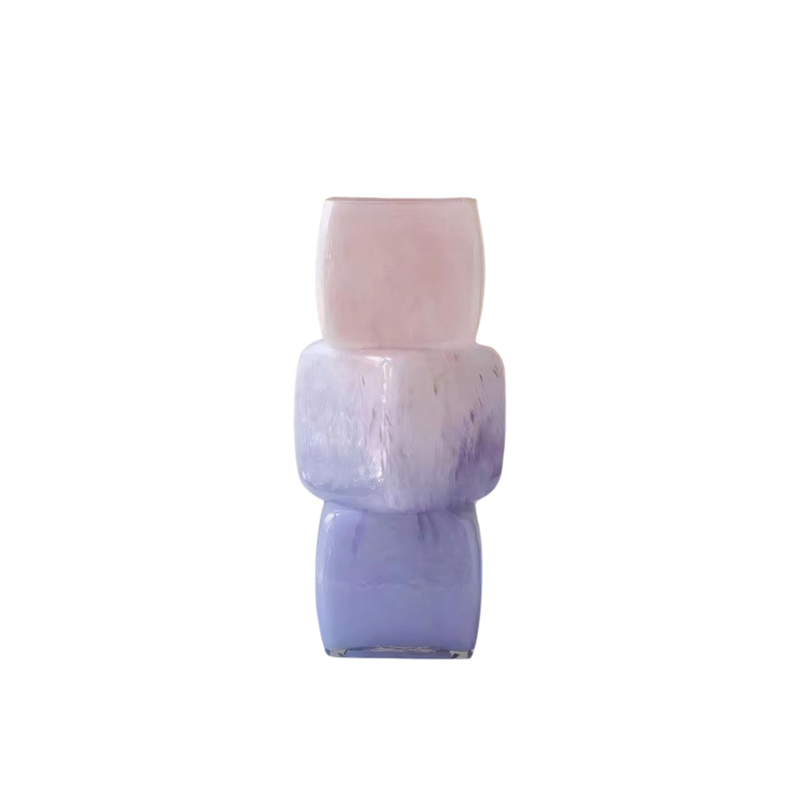 Mekalero A Decorative Glass Flower Vase With Stacked Geometric Profile, Tabletop Home Ccent For Floral Display Nd Shelf Styling Floral Vessel Glass Bud Vase Shelf Centerpiece Square Profile Indoor Home Ccent