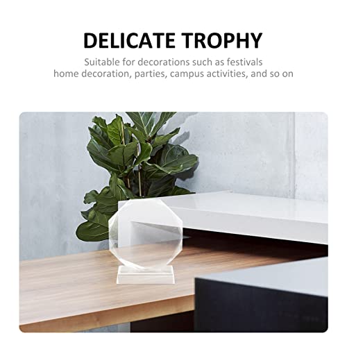 VANZACK Troféu de prêmio transparente de cristal decorativo troféu de prêmio delicado acessório de p