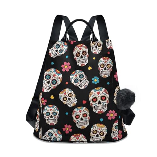 Sac à dos femme fermeture éclair arrière contre le vol motif floral noir