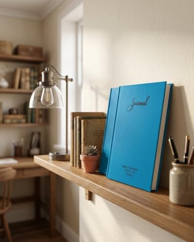 Image of Unruled Premium Hardcover Journal Notebook | Weekly Summary, To-Do Lists & Goal Planner | Undated Productivity Journal | A5 Size, Smooth Writing Pages | 100gsm Thick Paper, 80 Sheets /160 Pages Per Book | Elegant Notebook for Work, Study & Personal Planning (SKY BLUE, Unruled)