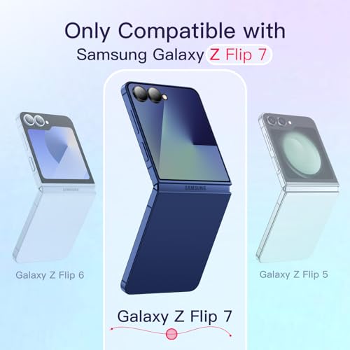 Image of JETech Case for Samsung Galaxy Z Flip 7 2025, Crystal Transparent Hard PC Shell, Anti-Scratch Shockproof Slim Protective Phone Cover (Blue Shadow)