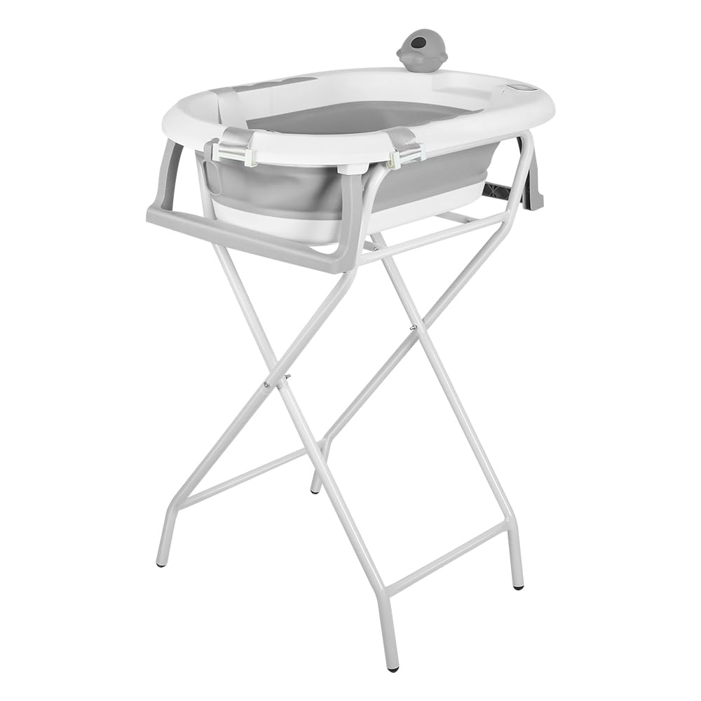 Baignoire pliable bébé avec support antidérapant 81,5 x 48 x 21 cm Gris