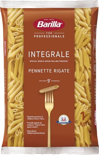 Barilla Pasta Pennette Rigate Integrale, 9 unidades (9 x 1 kg)