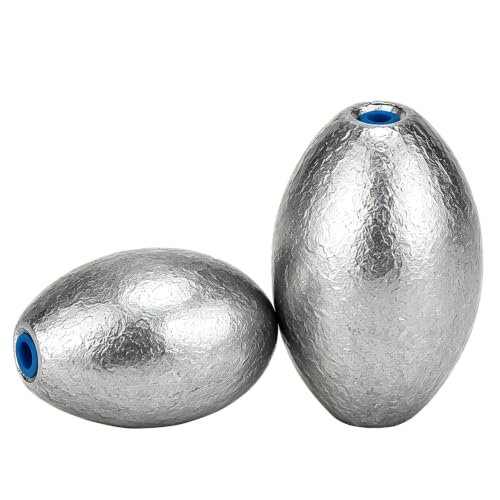 AMYSPORTS Saltwater Lead Egg Fishing Weights Bass Drop, 6pcs, 2.9oz