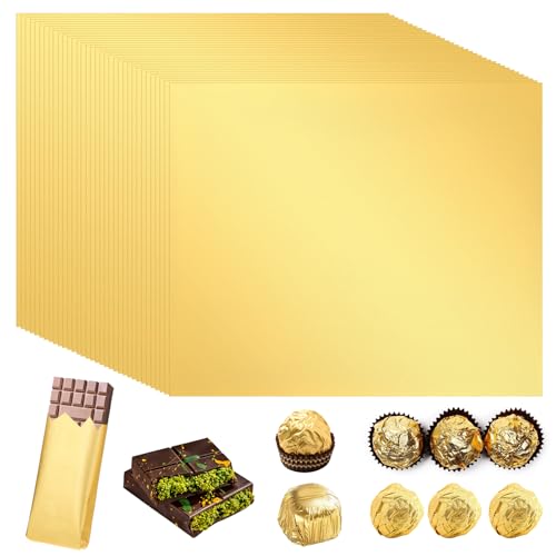 19x16cm 100 Stück Folie Papier Wrapper Goldfolie Papier Schokoladen...