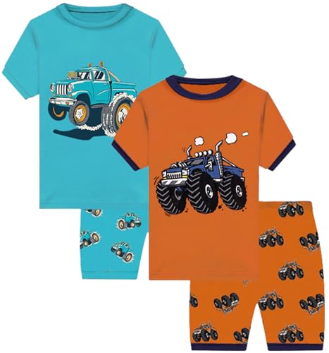 Boys Cotton Dinosaur Pajamas Kids Summer Shorts Space Pjs Toddlers Truck Sleepwear Sets 18Months-10Years