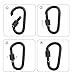 Locking Carabiner Clip, Vonpri 3 Inch D Ring Clips Spring Snap Key Chain Hook Screw Gate Aluminum Carabiners for Outdoor Travel Camping Fishing Hiking Backpack (Black 8pcs)