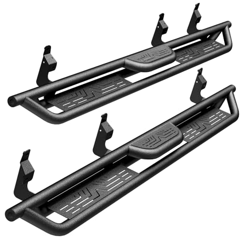 Running Boards for Ford F150 2015-2025 Crew Cab, Side Steps for Truck, Black Carbon Steel Nerf Bars,Pair Running Boards for 2017-2024 Ford F250 F350 Super Duty Crew Cab