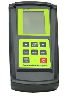TPI 708 Combustion Efficiency Analyzer with Flue Probe 3 x 1 5V AA Alkaline Batteries Backlit LCD Display