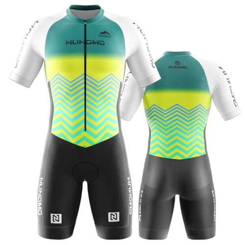 Triathlon Anzug Herren - Einteiliges Radtrikot - Trisuit Einteiler – Triathlonanzug - Triathlon Einteiler Kurz - 3Taschen für Wettkampf Run Triathlon-Anzug für Herren (Type-1,M)