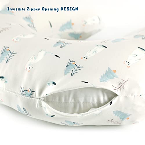 Image of GRSSDER Nursing Pillow Cover Stretchy Minky Removable Nursing Covers for Breastfeeding Pillows, Ultra Soft Comfortable Slipcover for Boy and Girls, Cute Wild Forest Mongooses Pattern