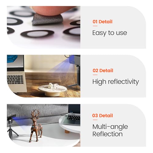 yoopai 60 mm 3d scanning markers for 3d scanners 3d scanning marker dot stickers diffuse markers for 3d scanners 10 sheets of 500 dots