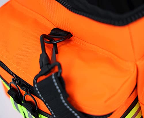 Lightning X Products Lightning X Mid-Sized First Responder EMT Bag | LXMB25 Fully Stocked Aid Kit w/ 200+ BLS Supplies - Orange - Thumbnail 6