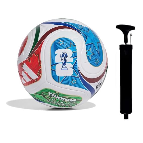 Football World Cup 2026 Competition Football with Pump -Size 5, M...