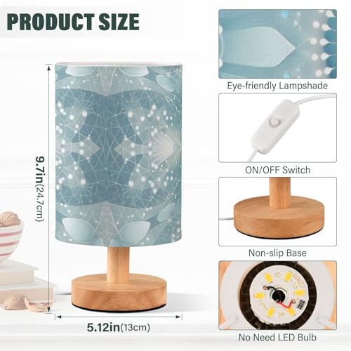 Lámpara de Mesa de Noche con Luz LED Azul Claro y Puerto USB miniatura 3