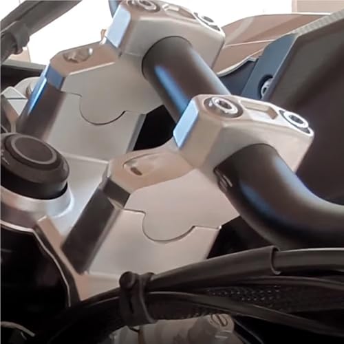 Abrazadera de manillar elevadora CNC en aluminio plateado para moto Voge 900 DSX 4