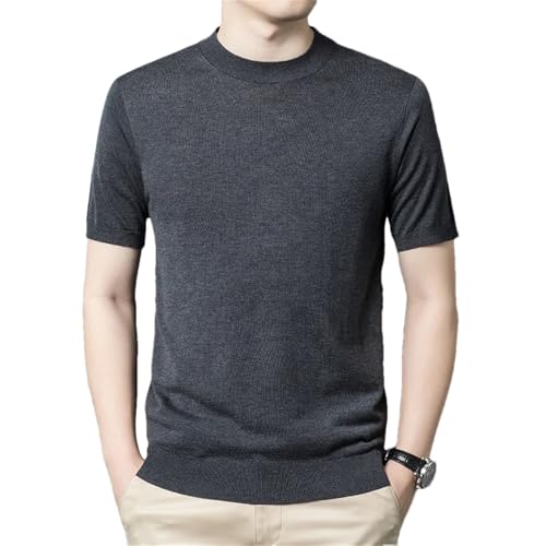 Bollrllr 2024 Winter Men's Knitted Warm Pullover Sweater Fashion Slim Short Sleeve Sweater