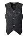 DarcChic Mens Vest Waistcoat Gothic Steampunk Victorian (XXL, Black)