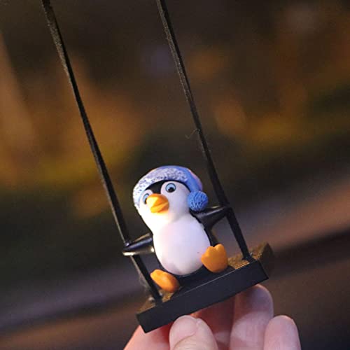 Pingente retrovisor do pinguim balançando, balanço bonito das penduradas do carro, Penguins Penguins