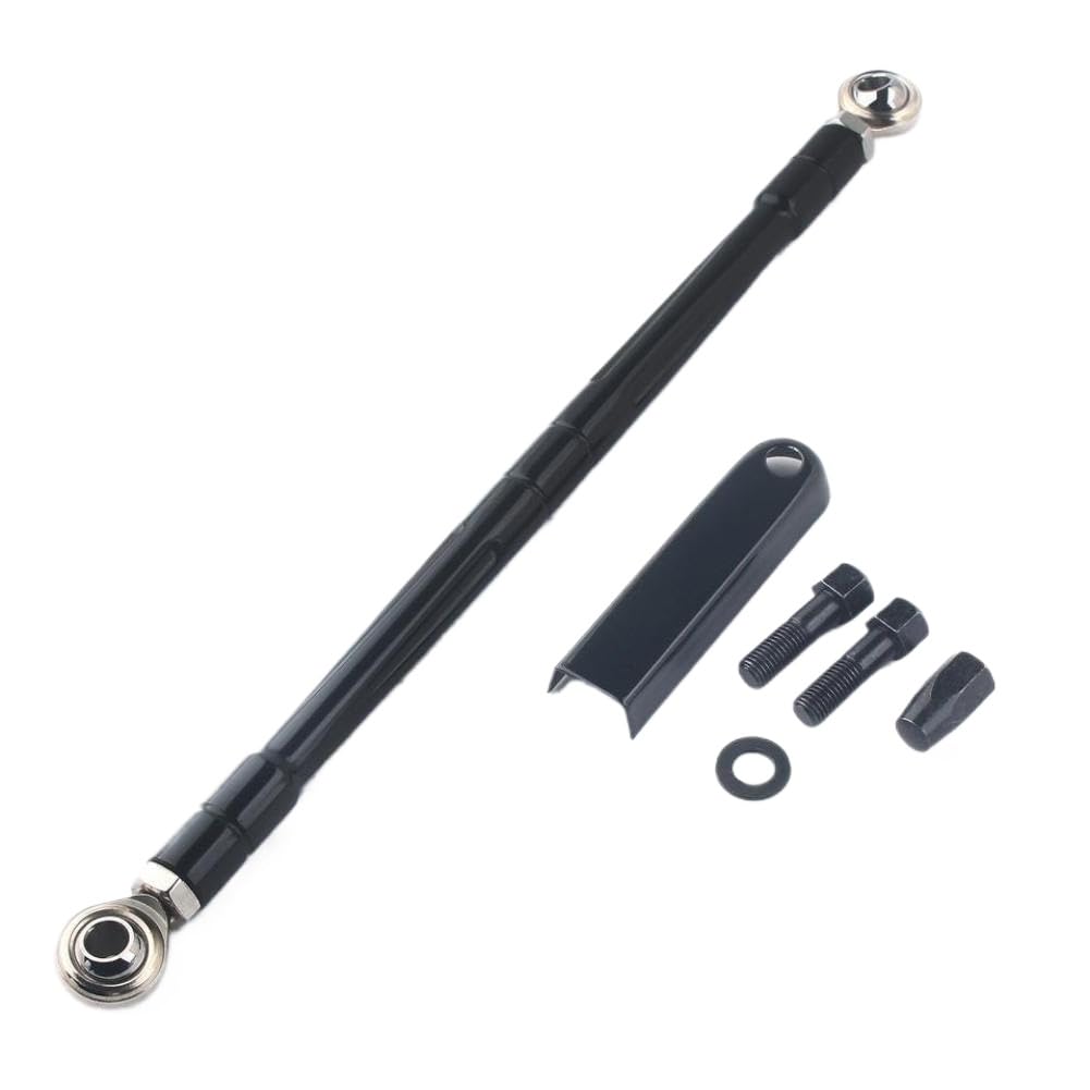 Anawyuzma Black Motorcycle Cnc Cut Shift Linkage Shifter Link Round Rod Compatible With Softail Fat Breakout Touring Street Electra Road(Black)