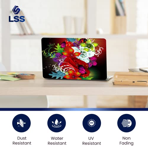 Image of LSS 17 17.3 Inches Laptop Notebook Skin Sticker with 2 Wrist Pads - Reusable Cover Protector Vinyl Sticker Cover Decal Fits 17 inch - 19 inch HP Asus Acer Samsung - Colorful Floral Pattern
