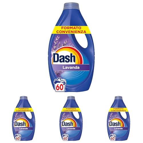 Dash Pods Detersivo In Capsule, 60 Lavaggi, Lavanda, Rimuove Le Macchie, Igienizza, Dona Freschezza, Brillantezza Per I Capi (Confezione da 4)