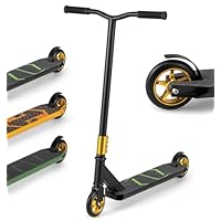 COSTWAY Pro Stunt Scooter, Intermediate Beginner Trick Scooters with Aluminum Deck, ABEC-7 Bearings and 110mm Wheels, Freestyle Kick Scooter for Boys Girls Teens Age 10+ (Black)
