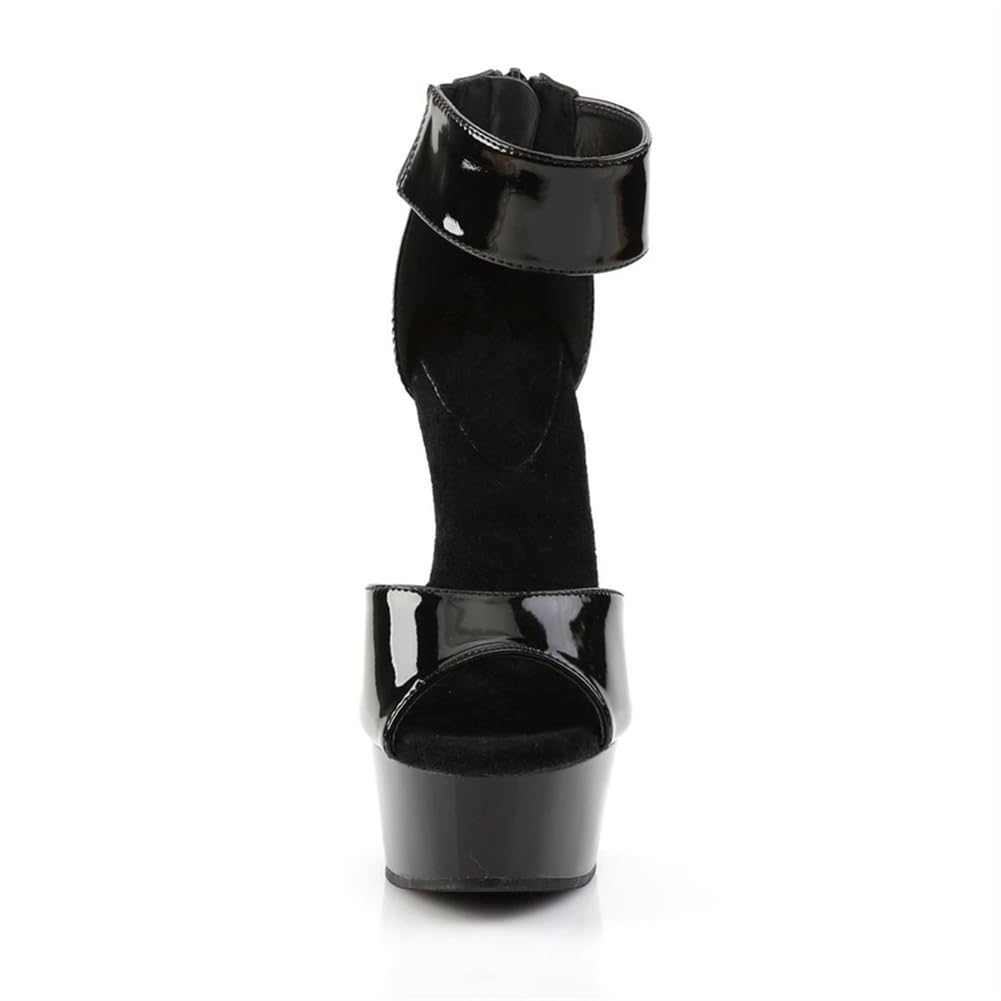 Sandali da donna sexy con cinturino alla caviglia Peep Toe fibbia piattaforma a spillo festa di nozze tacchi alti sandali
