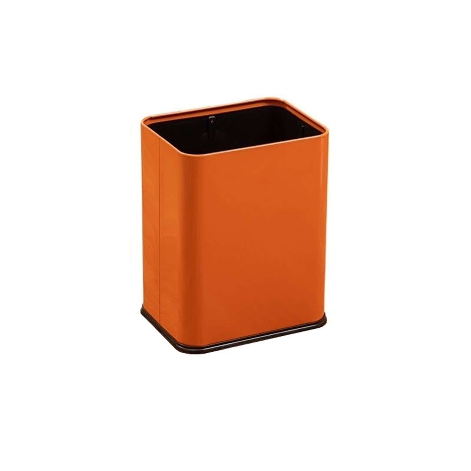 Z4T8M2K6G5 Waste Bin Open Top Trash Can, Stainless Steel Office Wastebasket with Liner, Waste Trashcans for Restaurant Restroom Trash Can(Orange)