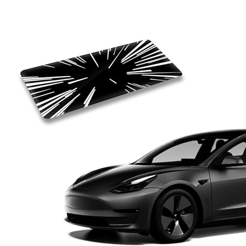 Image of Time Space Tunnel Emblem Stickers Compatible with Tesla Model 3 Y X S Cybertruck, Plaid Performance Exterior Rear Trunk Accessories Sticker Decal Decorations