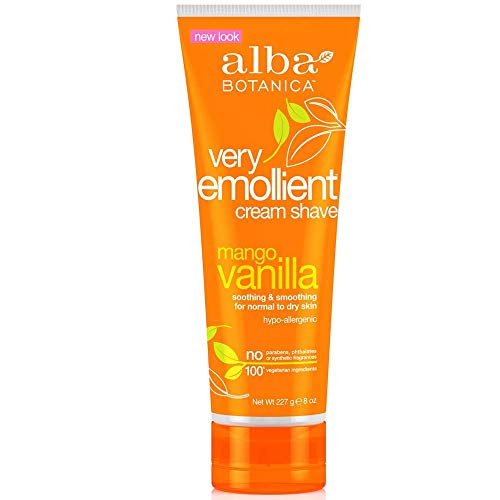 ALBA BOTANICA Cream Shave,Mango Vanilla, 8 OZ (Pack of 2)