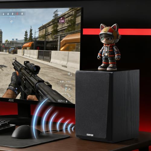 Image of Edifier R990BT 2.0 Active Multimedia Speaker, 24W RMS Powered Desktop Speakers with Bluetooth V5.4, App Custom EQ, Sound Presets, MDF Wooden Enclosure, Dual RCA Inputs for Laptop, PC & Gaming, Black