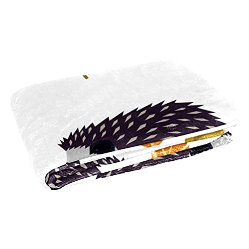 Couverture douce et chaude hérisson blanc, plaid thermique 150x100