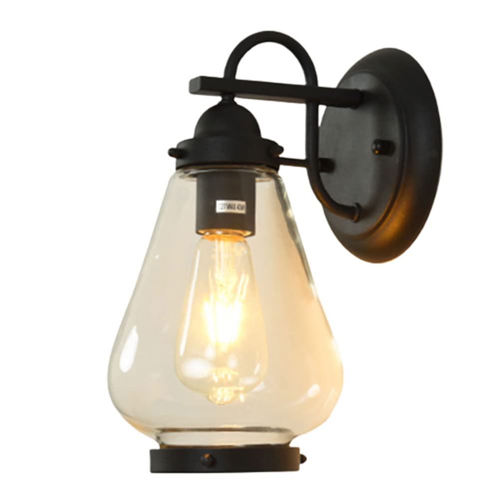 SMCCYYSD Creative Outdoor Wall Lamp, IP65 Waterproof Metal & Glass Sconce, Stylish E27 Front Door Light Fixture, Unique Balcony Decor, Lighting