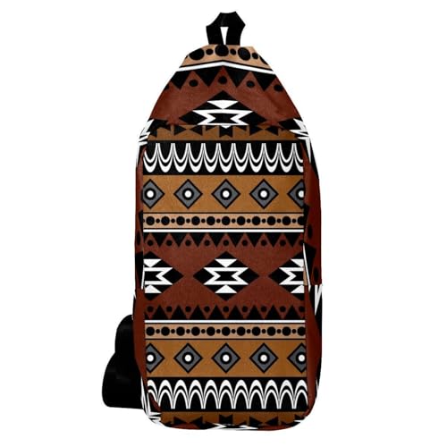 Mochila de hombro cruzada estilo azteca bohemio, la bolsa de viaje unisex compacta y multicolor
