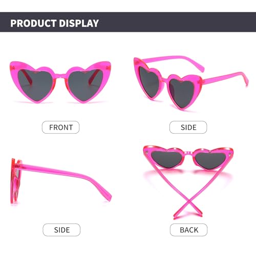 Heart Sunglasses for Women Trendy Cat Eye Love Shaped Sunglasses Vintage Lovely Retro Cute Sun Glasses3